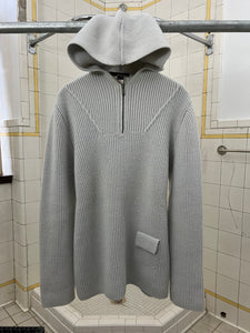 2000s Samsonite 'Travel Wear' Glacier White Knitted Pullover Hoodie - Size M
