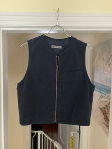 1990s Armani Overdyed Navy Cotton Vest - Size M