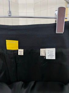 2000s Mandarina Duck Black Workskirt with Hidden Front Pockets - Size XS