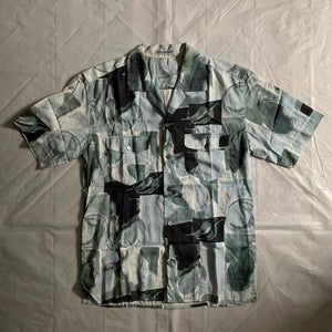 ss1997 Issey Miyake Revere Collar Abstract Painting Shirt - Size L
