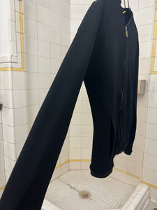 2000s Mandarina Duck Black Cropped Contemporary Textured Zipper Cardigan - Size XS