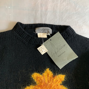 aw1995 Yohji Yamamoto Intasaria Mohair Sunflower Knit - Size M
