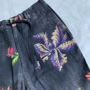 2000s Yohji Yamamoto Linen Floral Shorts - Size M