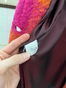 1980s Armani Plaid Boiled Wool Overcoat - Size M