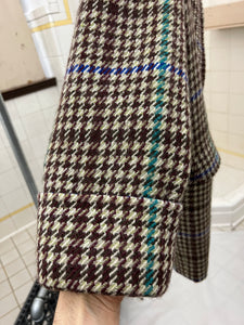 1980s Armani Multi Colored Houndstooth Wool Coat - Size M