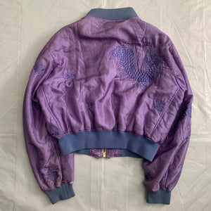 ss1993 Yohji Yamamoto Sample Purple Silk Dragon Embroidered Bomber - Size M