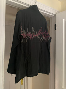 1990s Yohji Yamamoto Pixelated Soundwave Graphic Zip-up Shirt - Size L