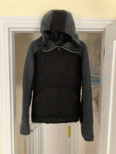 Load image into Gallery viewer, 2000s Vintage Grey and Black Mohair Ninja Hoodie - Size M