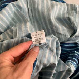 ss1996 Issey Miyake Blue Dyed Striped Shirt - Size XL