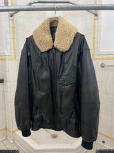 Load image into Gallery viewer, 1980s Marithe Francois Girbaud x Compagnie Des Montagnes &amp; Des Forets Black Double Layered Shearling Collar Bomber - Size XL
