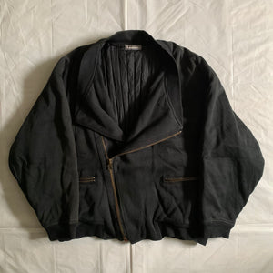 1980s Issey Miyake Dual Backzip Heavy Cotton Bomber Jacket with Asymmetric Closure - Size XL