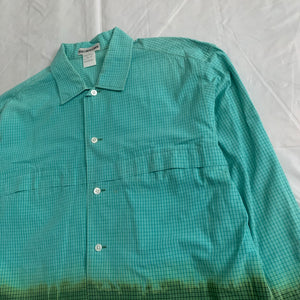 2000s Issey Miyake Bleached Teal Shirt - Size XL