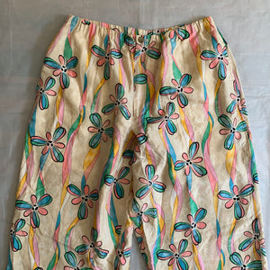 ss1993 Yohji Yamamoto Silk Floral Trousers - Size M