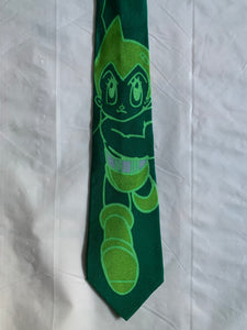 2000s Yohji Yamamoto x  Tezuka Neon Green Astro Boy Necktie - Size OS