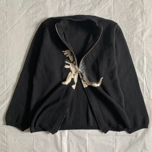 1990s Yohji Yamamoto Black Godzilla Zipper Sweater - Size M