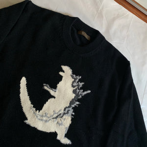 1990s Yohji Yamamoto Intarsia Godzilla Sweater - Size M