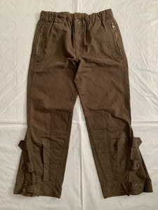 2000s Armani Mud Brown Flared Military Bondage Pants - Size L
