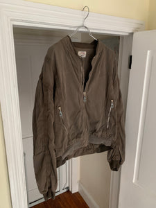 1990s Armani Faded Brown Oversized Bomber Jacket with Contrast Detailing - Size XXL