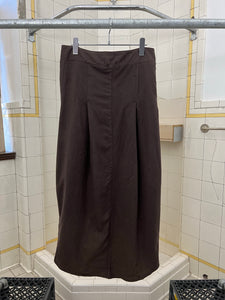 2000s Mandarina Duck Brown Skirt with Center Pleat and Side Snap Detailing - Size M