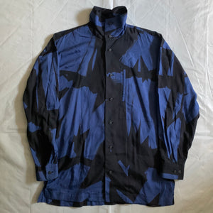 aw1991 Issey Miyake Brush Graphic High Neck Shirt - Size L