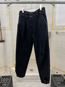 1980s Marithe Francois Girbaud Pleated Denim Pants with Buttoned Pockets - Size M