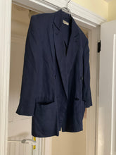 Load image into Gallery viewer, 1980s Katharine Hamnett Navy Linen Double Breasted Blazer - Size M