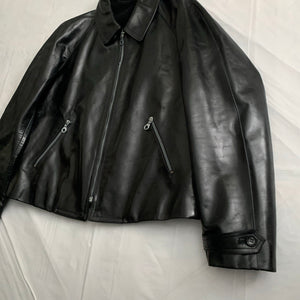 aw1997 Yohji Yamamoto Cropped Black Leather Jacket - Size OS