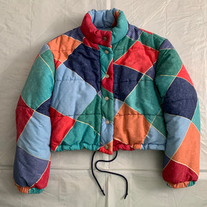 1990s Armani Mutli-Colored Cropped Puffer Jacket - Size M
