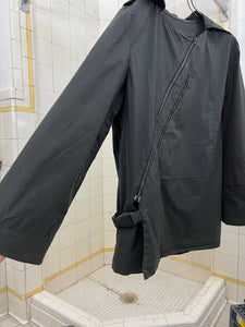 2000s Vintage Alain Mikli Asymmetrical Coated Cotton Hooded Parka - Size M