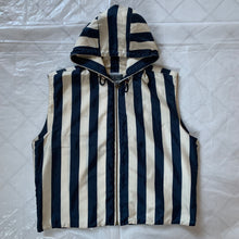 Load image into Gallery viewer, 1990s Armani Navy Pinstripe Oversized Hooded Vest - Size XL