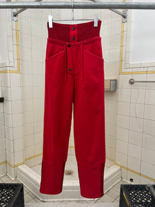 1980s Marithe Francois Girbaud x Closed Canvas Riding Pants in Red - Size XXS