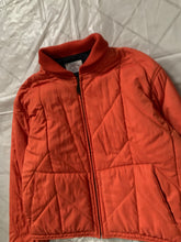 Load image into Gallery viewer, 1990s Armani Cropped Quilted Chevron Iridescent Orange Bomber Jacket - Size L