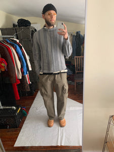 1990s Armani Grey Paneled Mohair Sweater - Size XL