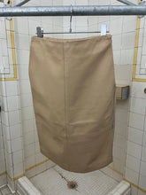 Load image into Gallery viewer, 2000s Mandarina Duck Beige Leather Skirt with Contrasting Mesh Detailing - Size XS