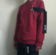 Load image into Gallery viewer, 2015 Kiko Kostadinov x Stussy Red Reconstructed Crewneck Sweater - Size M