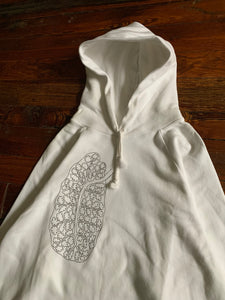 2001 Bernhard Willhelm Lung Embroidered White Hoodie - Size M