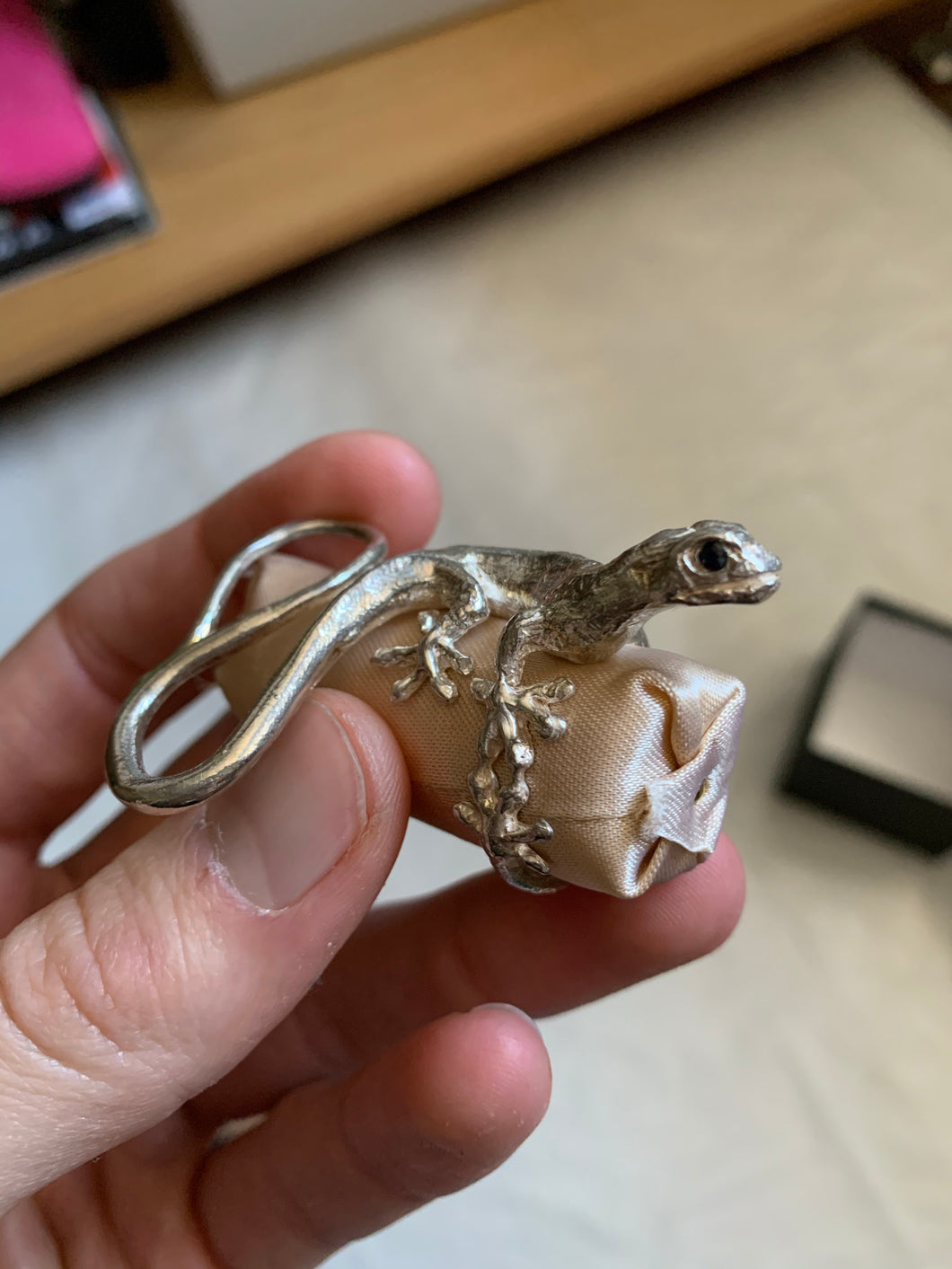 aw2016 Takahiromiyashita The Soloist .925 Sterling Silver Gecko Ring - Size OS