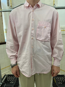1980s Marithe Francois Girbaud x Closed Dusty Pink Shirt with Unique Pocket Design - Size L