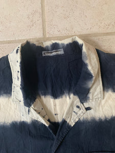 1980s Issey Miyake Horizontal Strip Dyed Shirt - Size XL