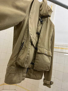 1980s Marithe Francois Girbaud x Complements Washed Khaki Cargo Jacket with Front Buckle Closures - Size M