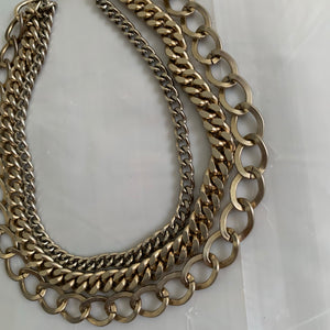 2000s Helmut Lang Triple Layered Chain Necklace - Size OS