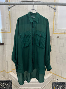 1980s Katharine Hamnett Silk Cargo Pocket Shirt - Size L