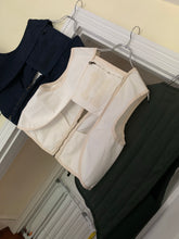 Load image into Gallery viewer, 1990s Armani White with Beige Trim Racer Vest - Size L