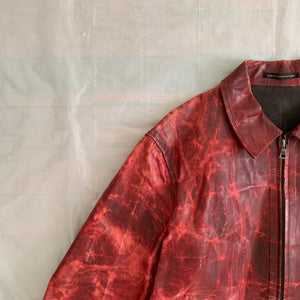 aw2009 - Yohji Yamamoto x Justin Davis Uzi Pinup Red Leather Jacket - Size M