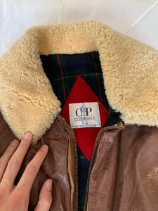 1980s Massimo Osti x CP Company Shearling Collar Military Jacket with Removable Sleeves - Size XL