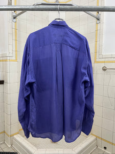 1980s Katharine Hamnett Purple Silk Cargo Shirt - Size L