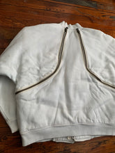 Load image into Gallery viewer, 1980s Issey Miyake White Dual Backzip Heavy Cotton Bomber Jacket with Asymmetric Closure - Size XL