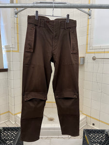 2000s Katharine Hamnett Mud Brown Military Trousers with Shin Cargo Pockets - Size L