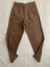 Load image into Gallery viewer, 1980s Katharine Hamnett Brown Cotton Military Trousers with Zipper Hems - Size M