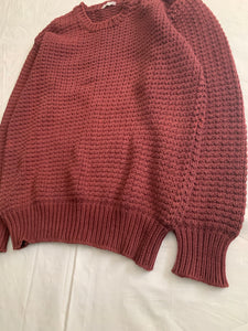 1980s CDGH Maroon Heavy Cotton Knitted Sweater - Size M
